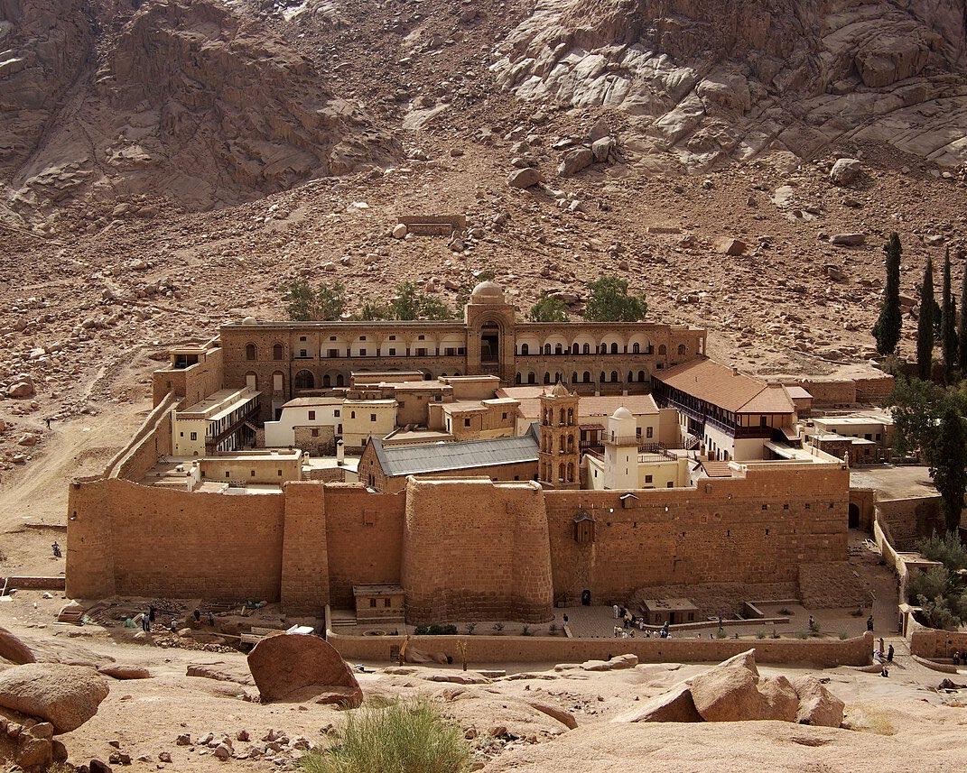 Historic monastery among Sinai mountains