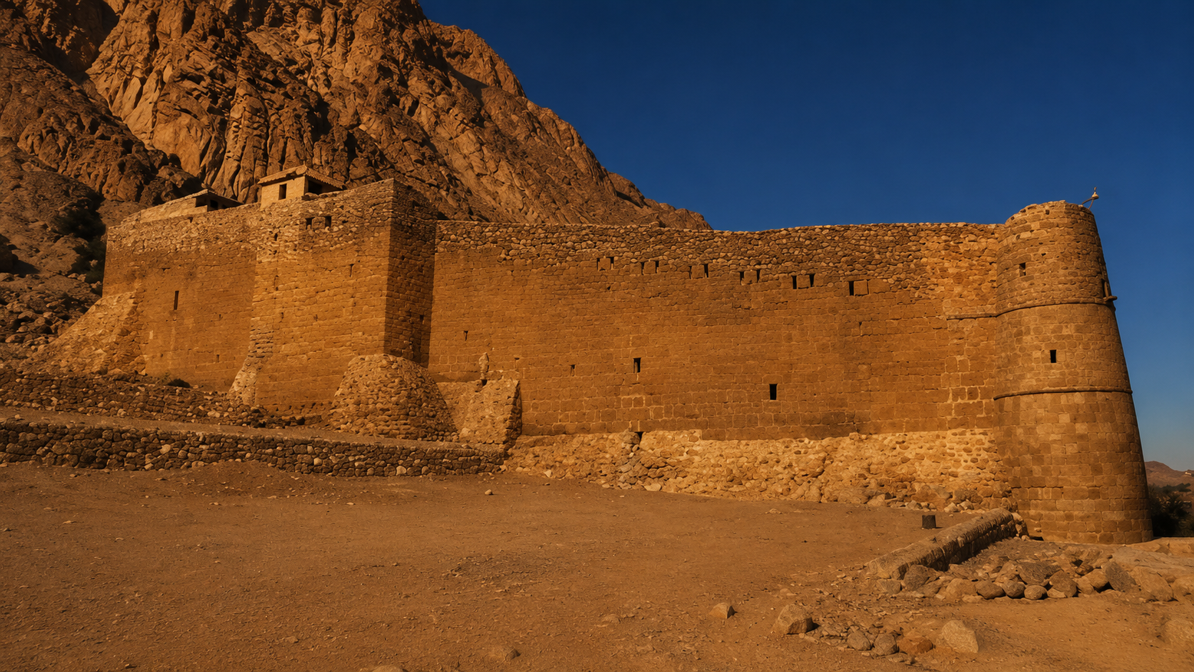 Ancient monastery exterior wall